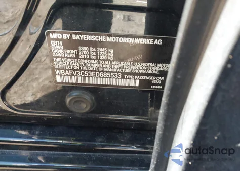 2014 BMW 535D xDrive z USA, uszkodzony, nr VIN WBAFV3C53ED685533